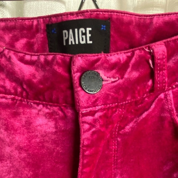 PAIGE HOXTON ULTRA SKINNY Velvet Jean Pants Size 27 Stretch Pink Muted Mauve - Picture 5 of 14